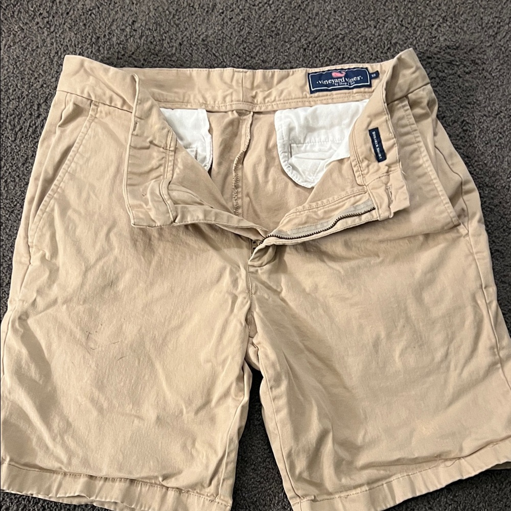 Vineyard Vines Khaki Men's Flat Front Shorts